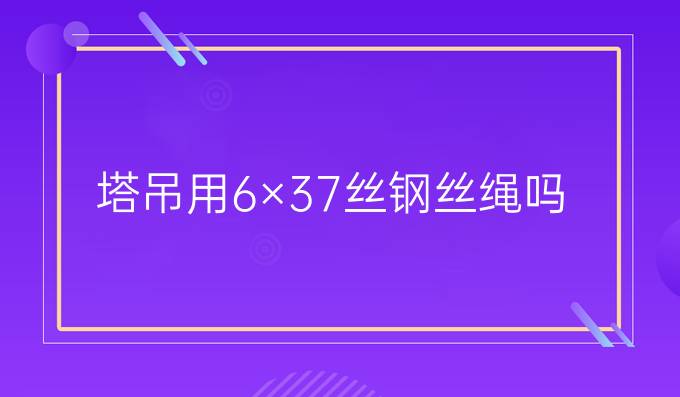 塔吊用6×37丝钢丝绳吗