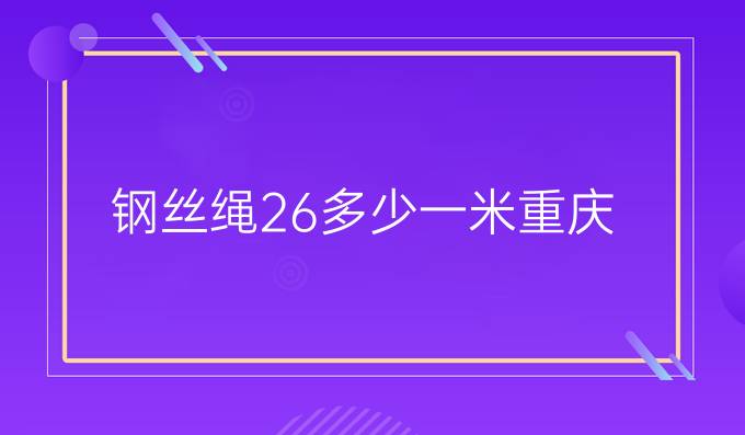 钢丝绳26多少一米重庆