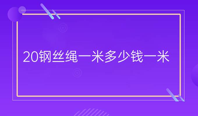 20钢丝绳一米多少钱一米