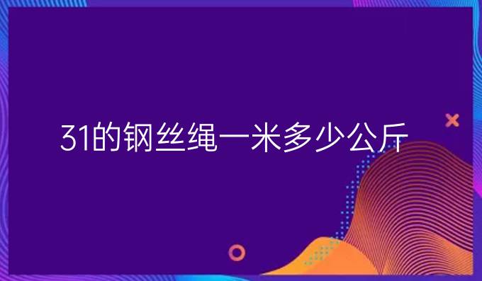 31的钢丝绳一米多少公斤