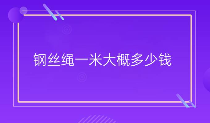 钢丝绳一米大概多少钱