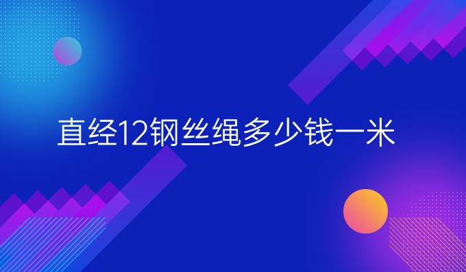 直经12钢丝绳多少钱一米