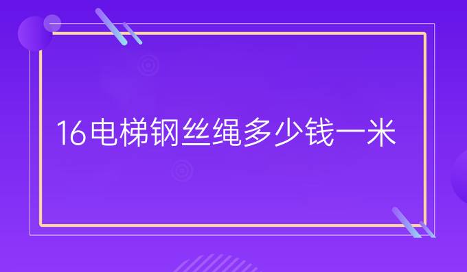 16电梯钢丝绳多少钱一米