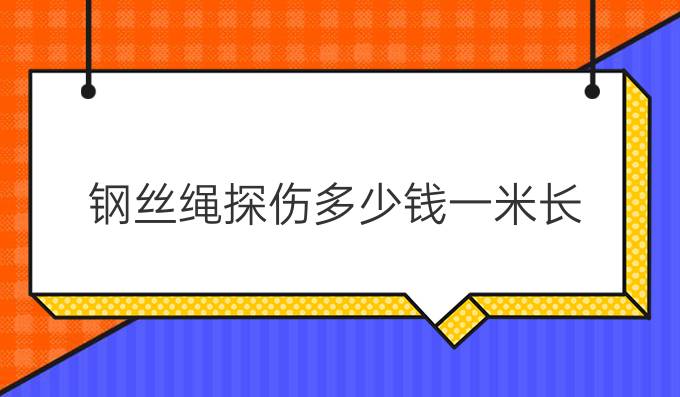 钢丝绳探伤多少钱一米长