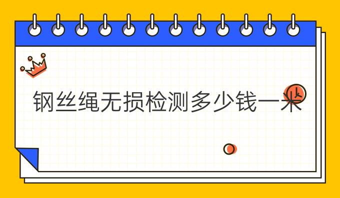 钢丝绳无损检测多少钱一米