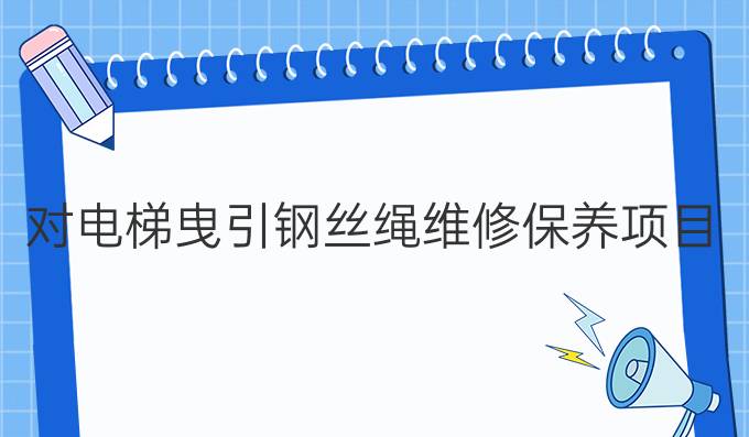 对电梯曳引钢丝绳维修保养项目