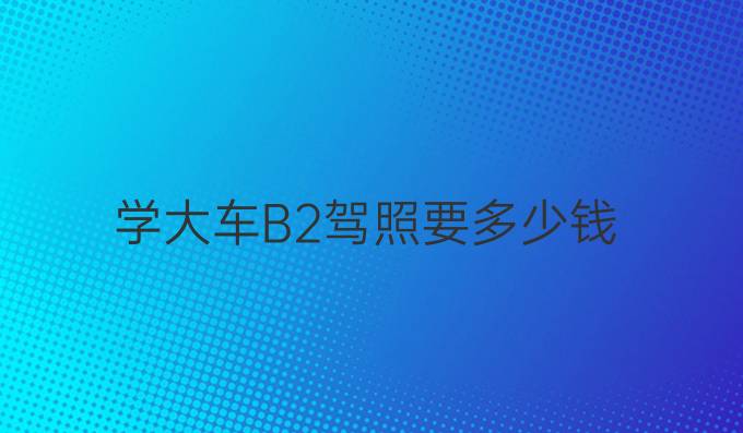 学大车B2驾照要多少钱